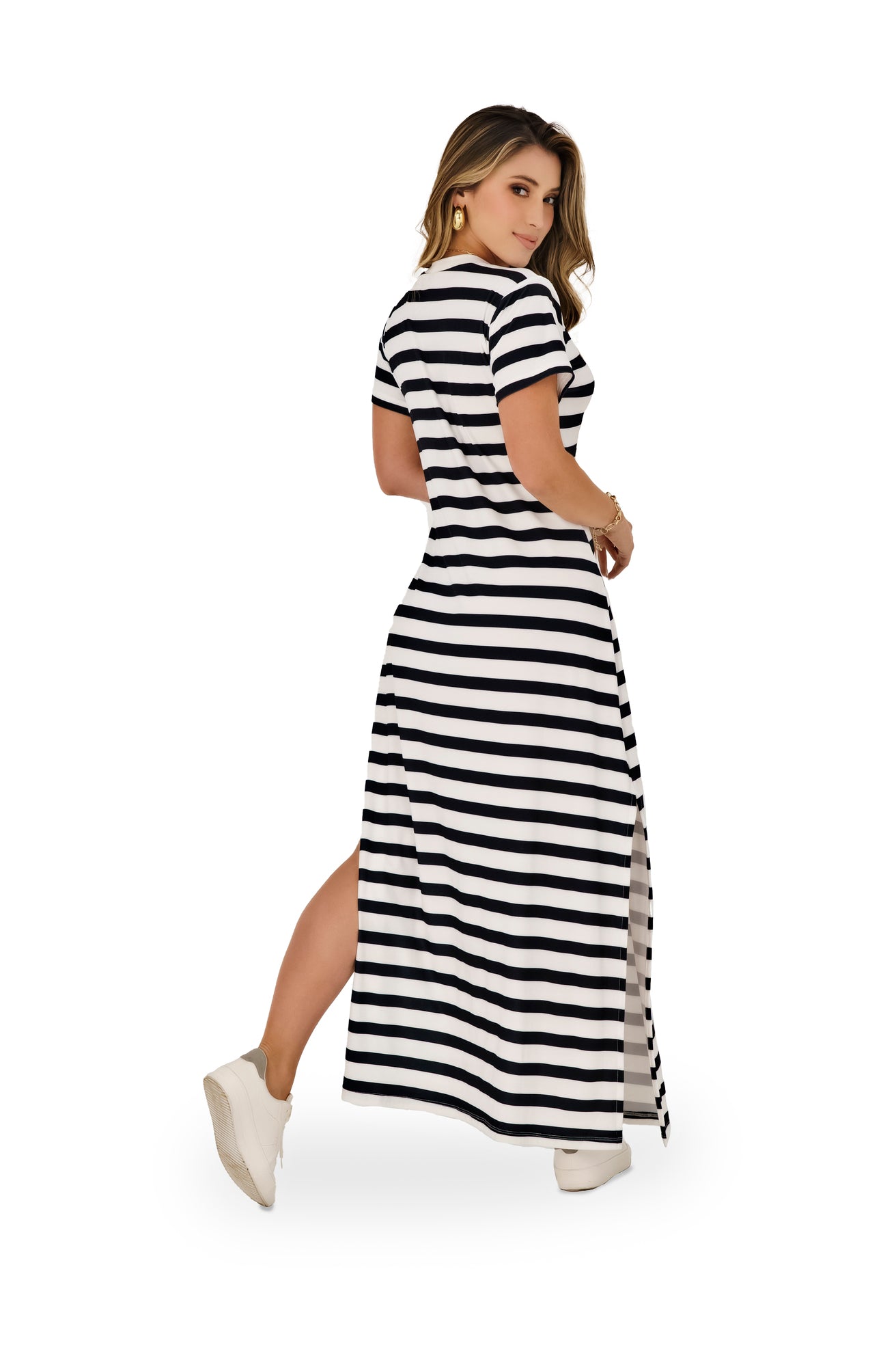 ⚓ Vestido Largo a Rayas – Estilo Náutico Casual ⚓