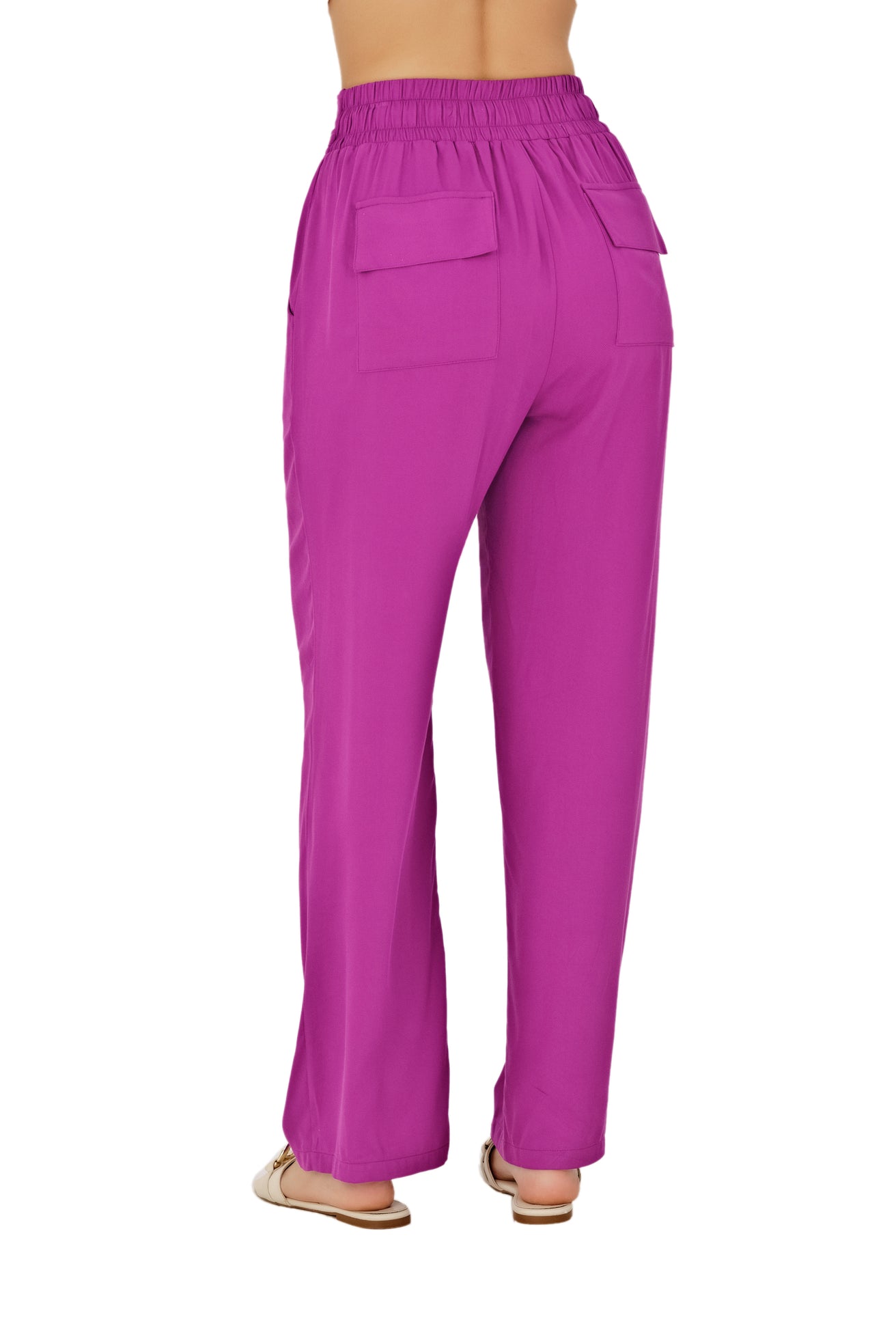 💜✨ Pantalón Palazzo Fucsia con Cinturón Doble Aro