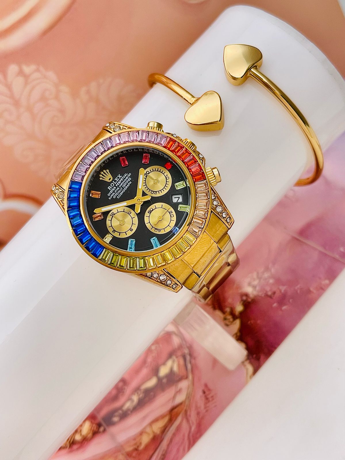 Reloj Rolex Daytona Piedras Dama (Inspiración)