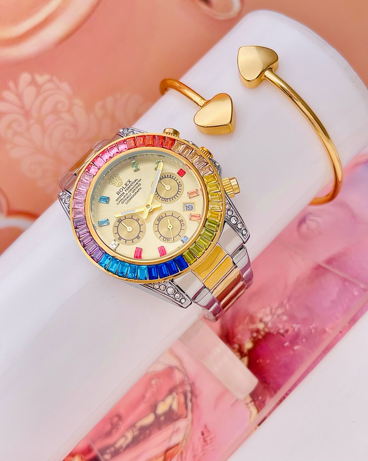 Reloj Rolex Daytona Piedras Dama (Inspiración)