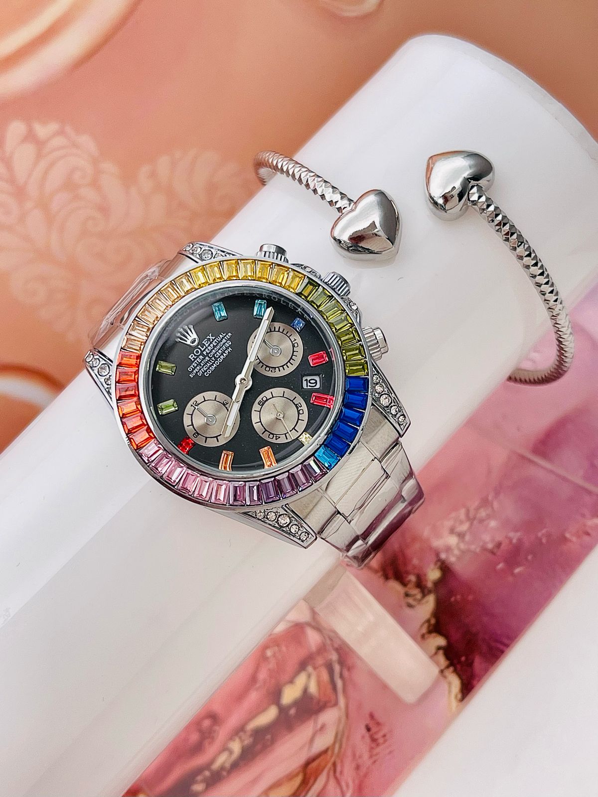 Reloj Rolex Daytona Piedras Dama (Inspiración)